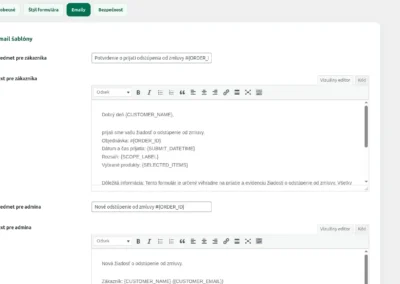 Odstúpenie od zmluvy automatické e-maily
